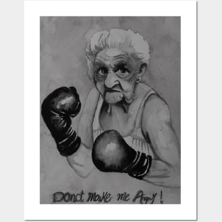 Grandma boxer Posters and Art